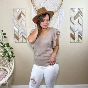 Flutter Sleeves Knit Top